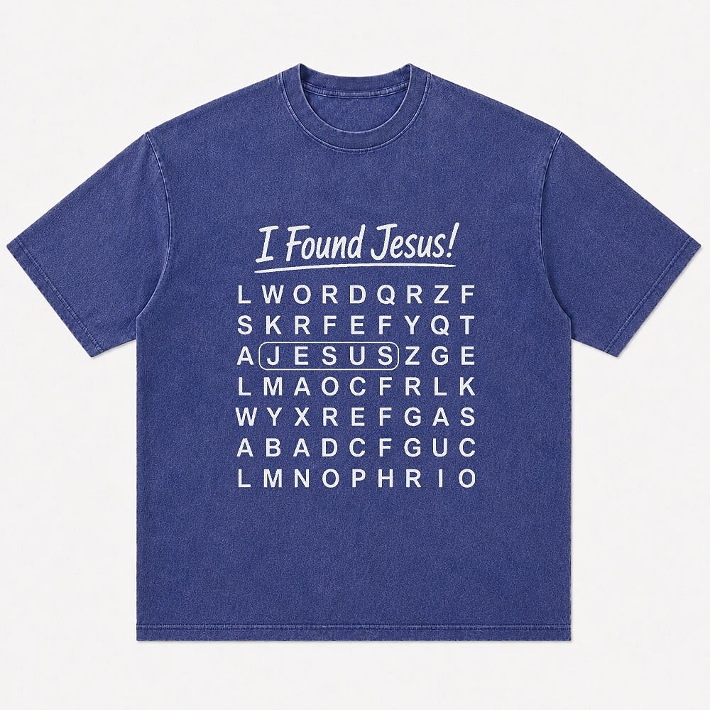 I Found Jesus word search washed Christian T-shirt