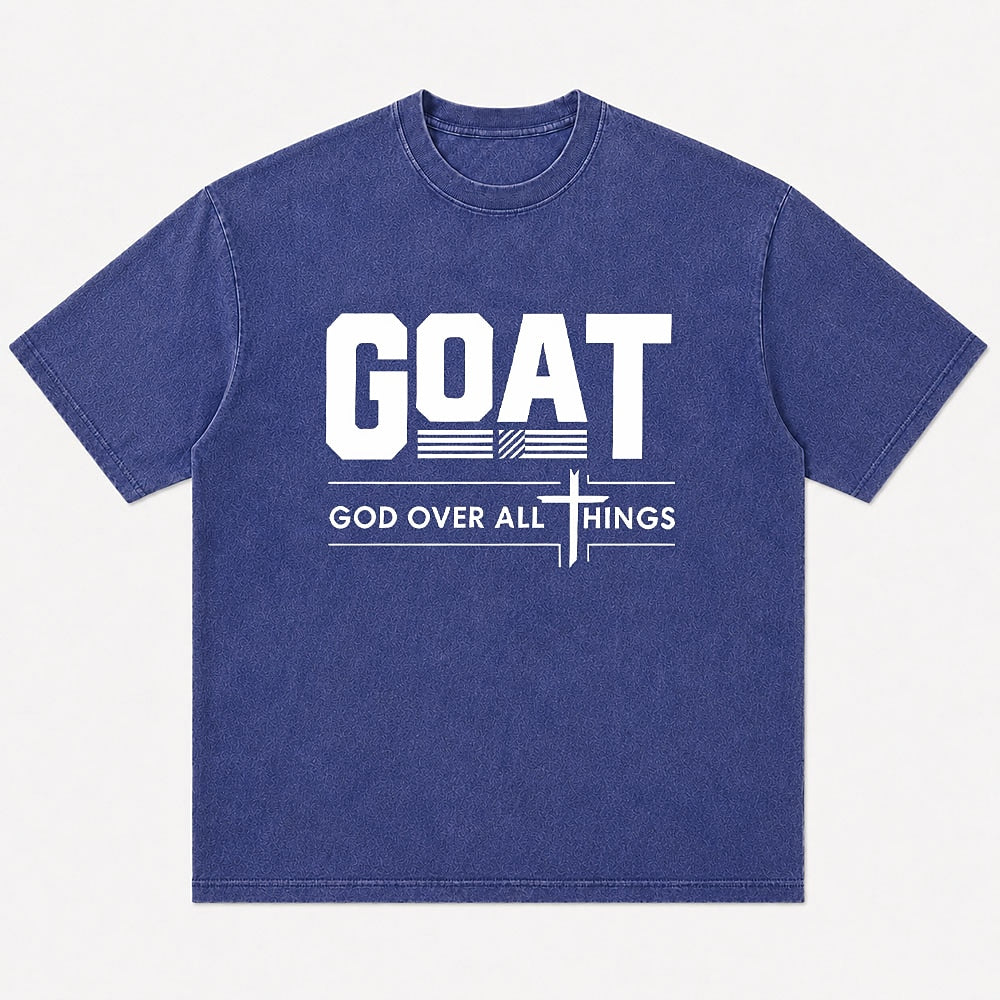 GOAT God Over All Things washed cotton T-shirt, product view 3