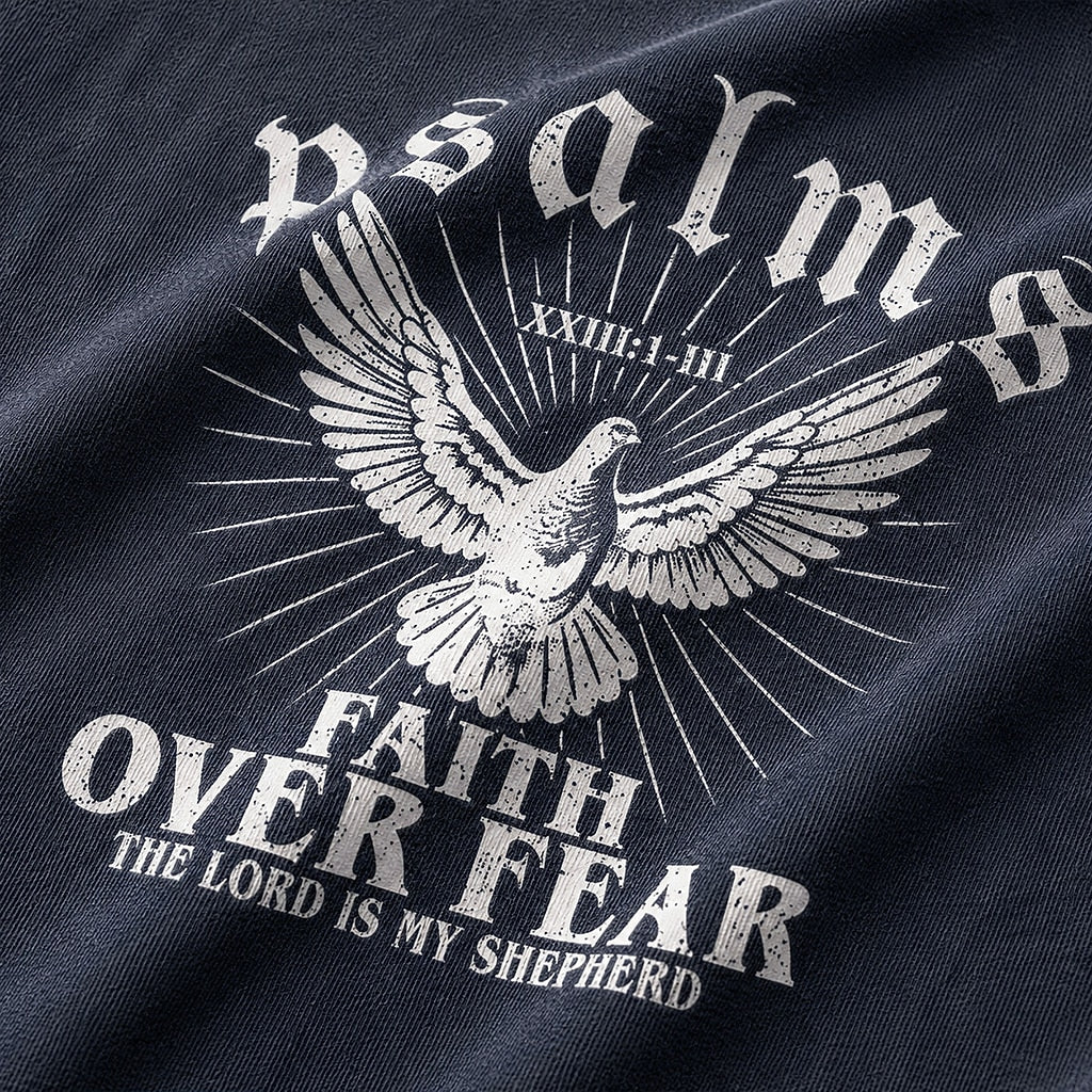 Christian shirt: faith over fear, the Lord is my shepherd - Psalm 23 - T-Shirt