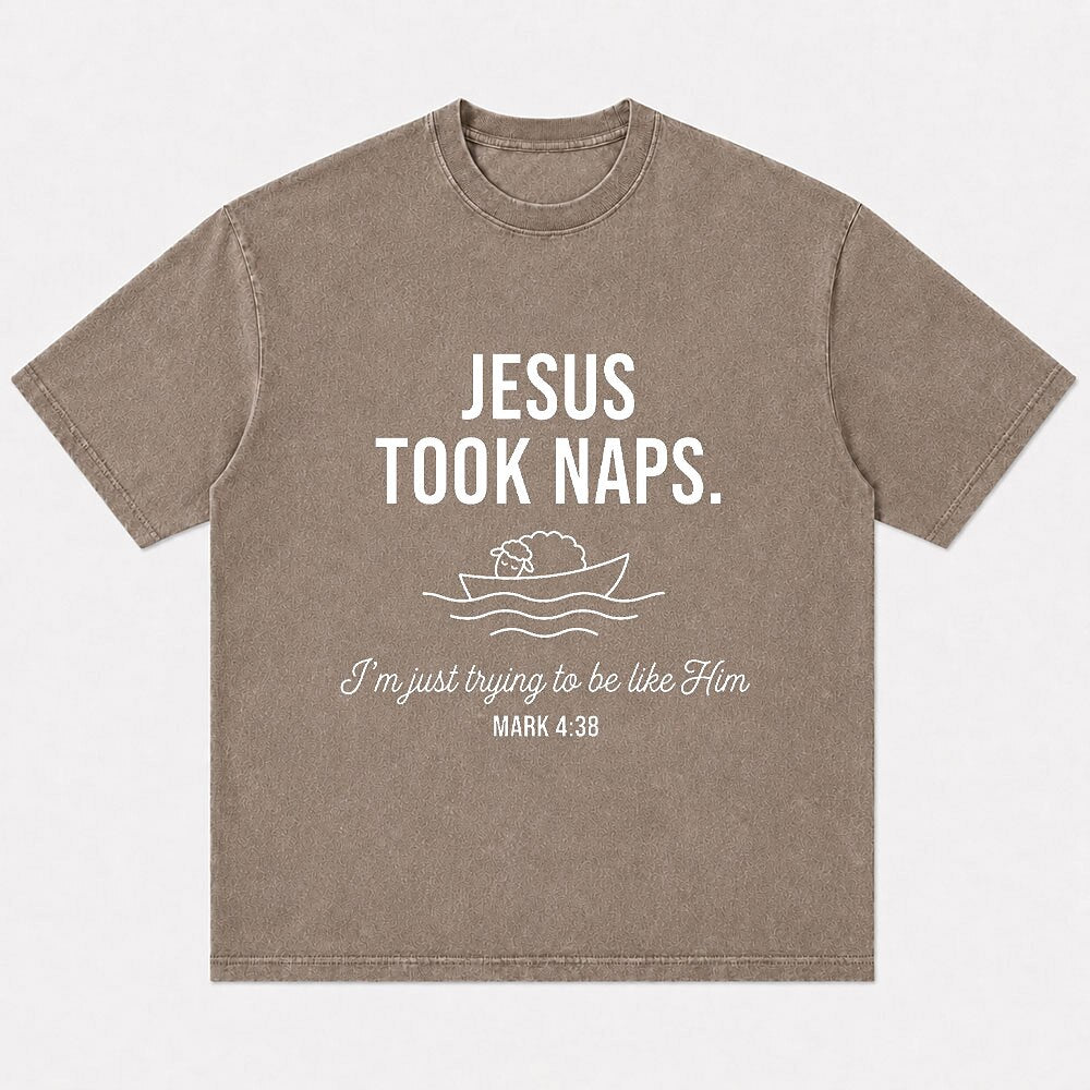 Jesus Took Naps boat graphic cotton T-shirt, product view 5