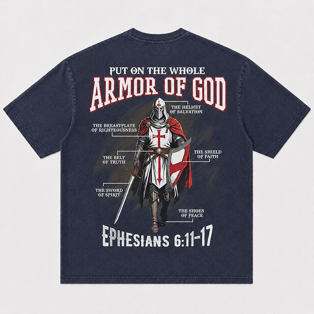 Put On the Whole Armor of God Knight Ephesians 6:11-17 Christian T-Shirt - product image 5