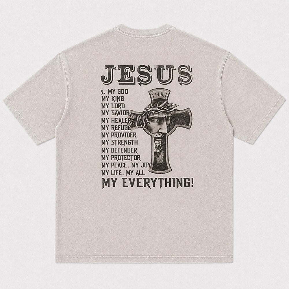 Jesus Is My Everything Cross Portrait Christian T-Shirt - product image 7