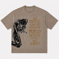 The Devil Saw Me With My Head and Thought He'd Won Until I Said Amen men's Christian graphic T-shirt