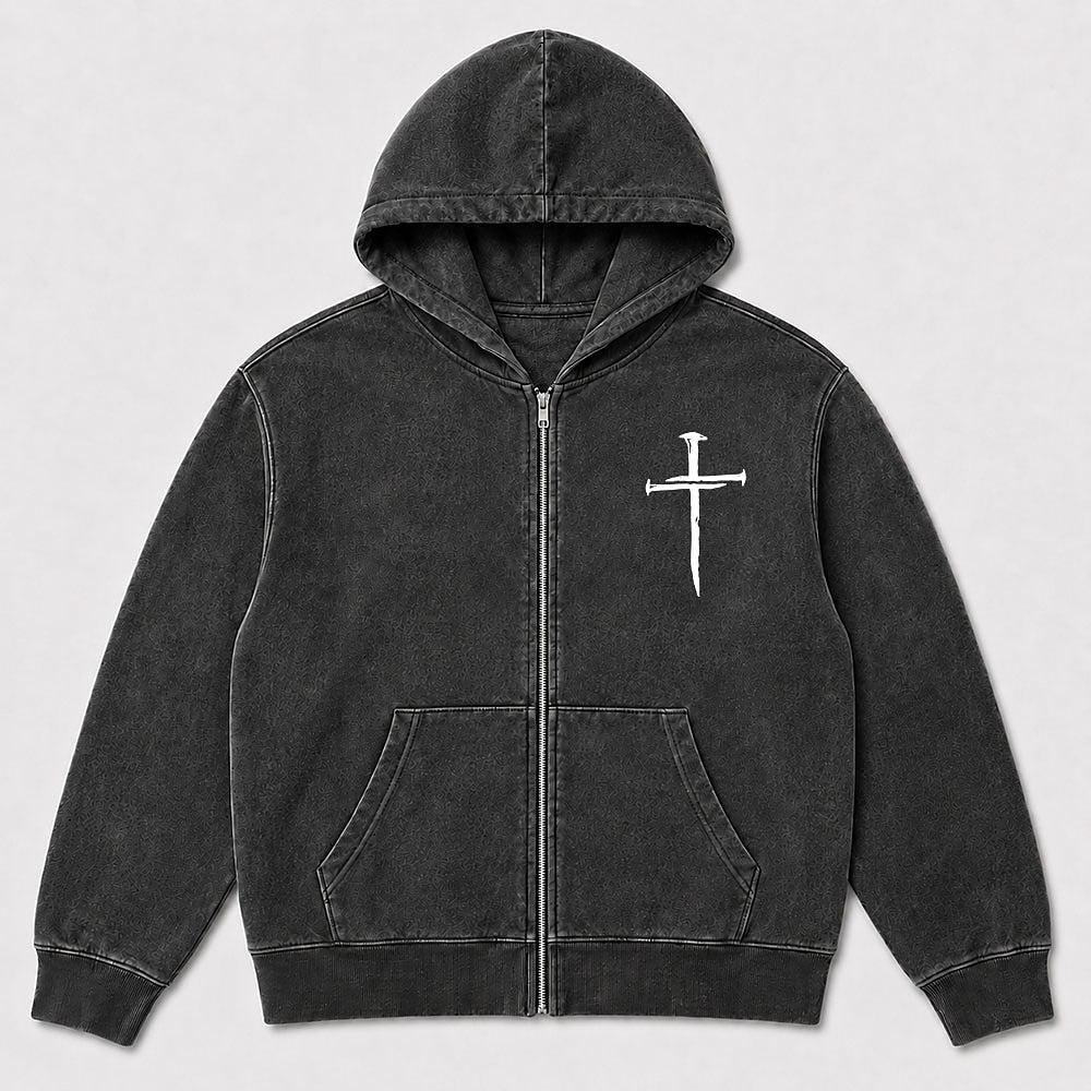Minimalist Cross Christian Zip Hoodie - product image 4