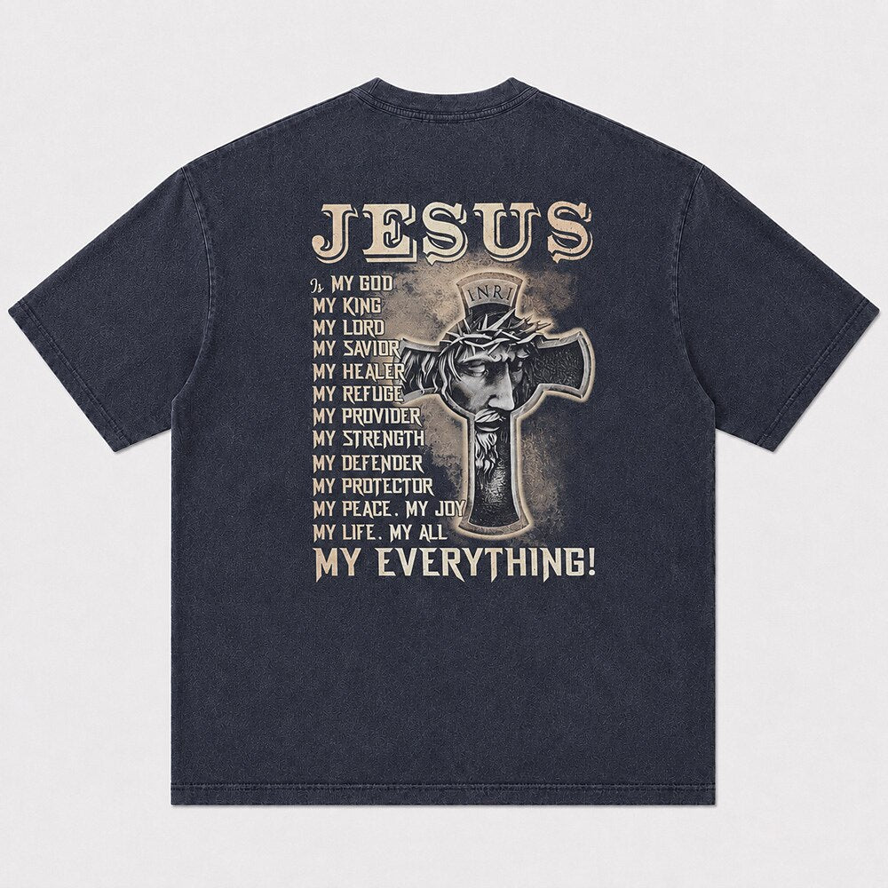 Jesus Is My Everything Cross Portrait Christian T-Shirt - product image 5