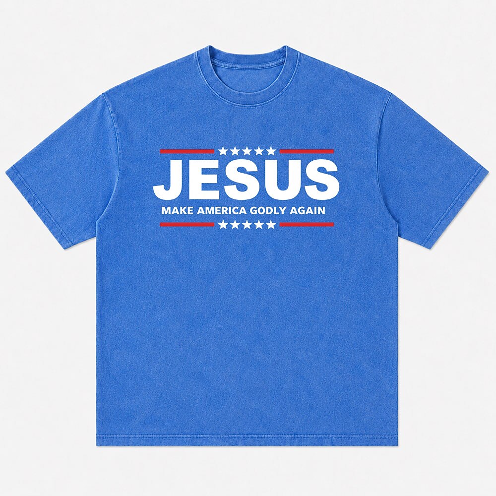 Jesus Make America Godly Again Patriotic Christian T-Shirt - product image 1