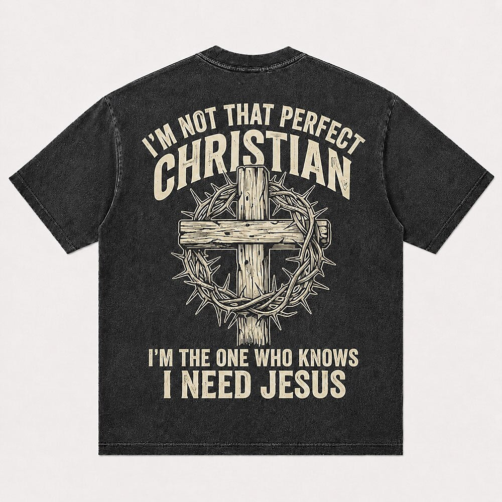 I'm Not That Perfect Christian I Need Jesus Cross Christian T-Shirt - product image 5