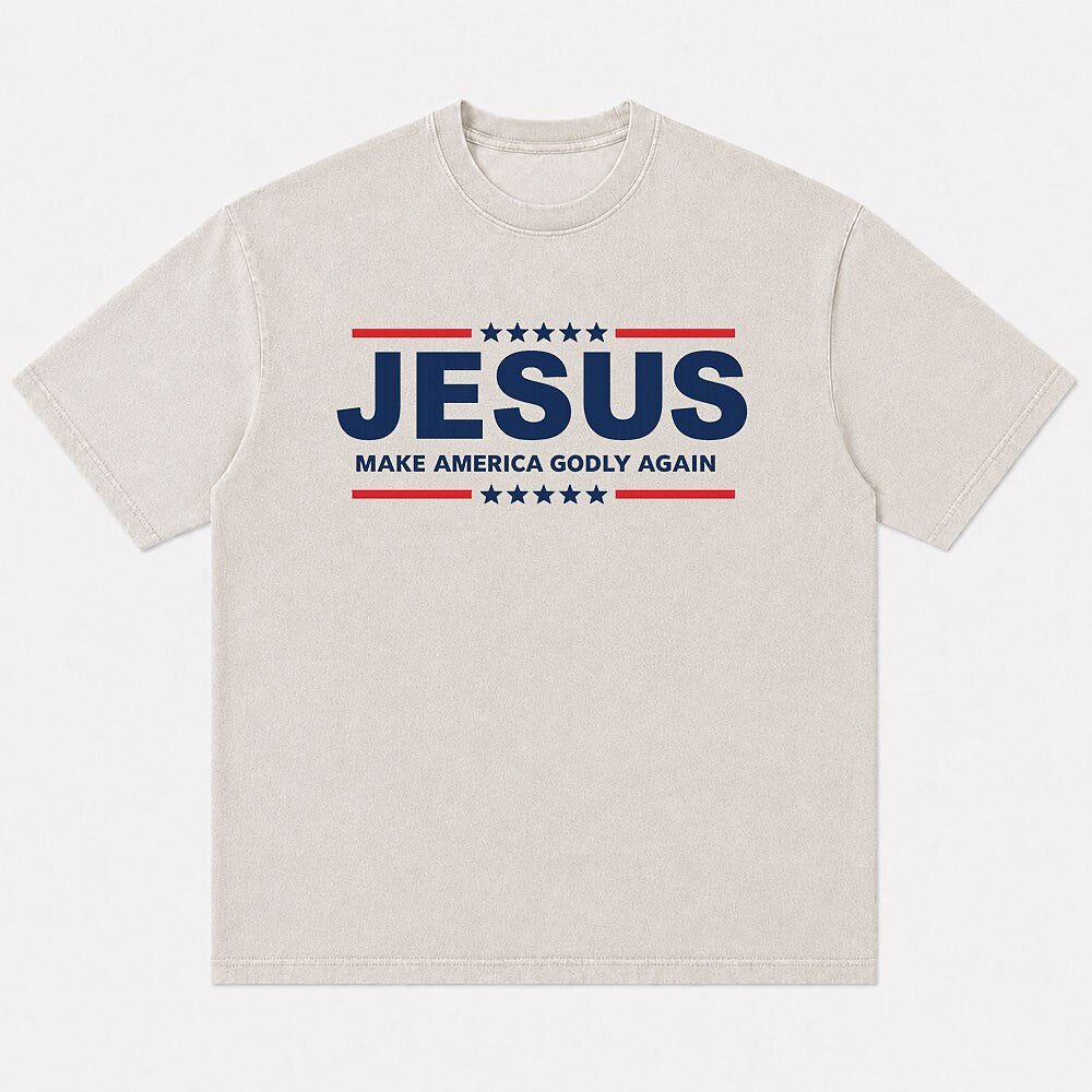 Jesus Make America Godly Again Patriotic Christian T-Shirt - product image 4