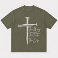 Nail Cross with The Way The Truth The Life Bible Quote Christian T-Shirt - product image 5