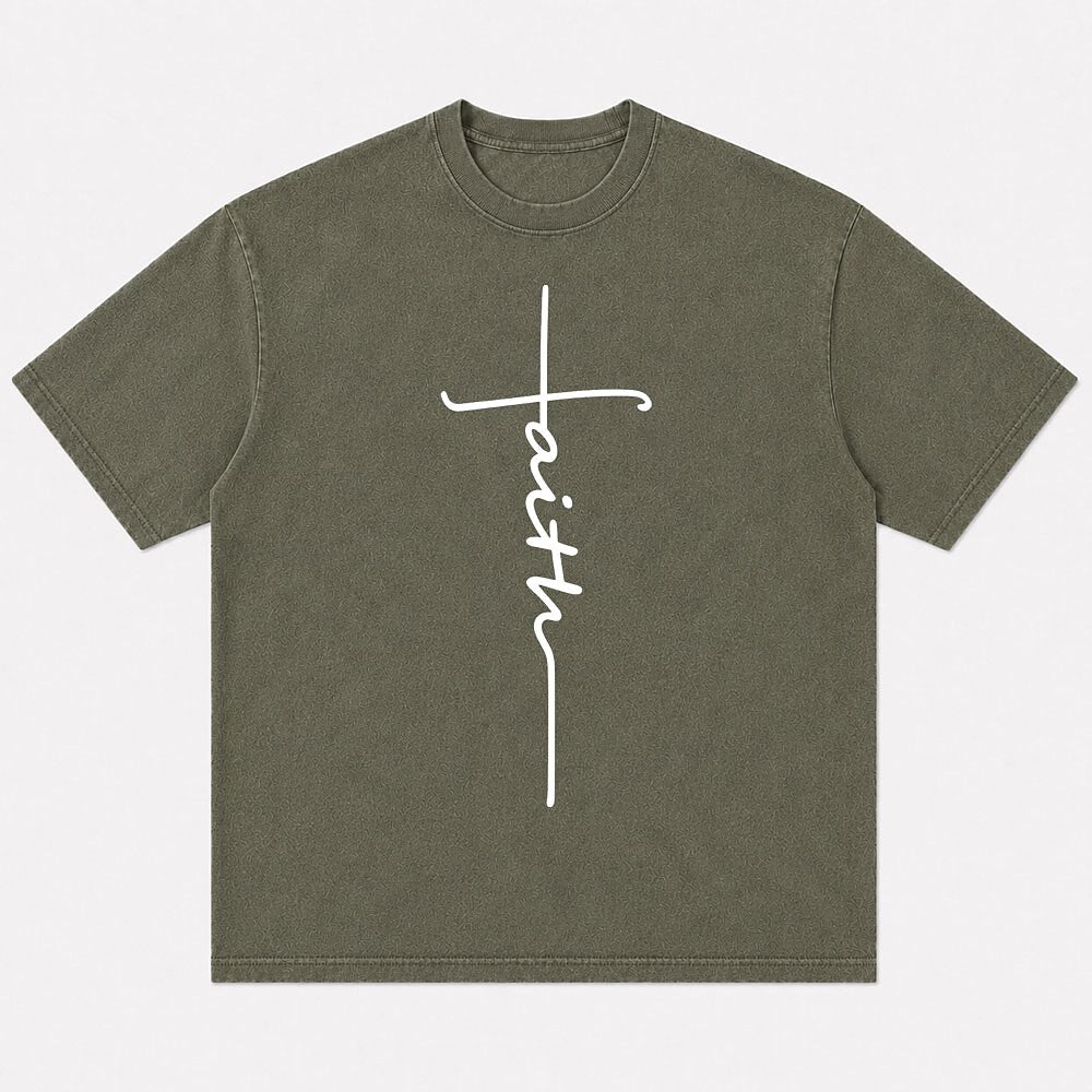 Faith Cross Minimalist Jesus Christian T-Shirt - product image 7
