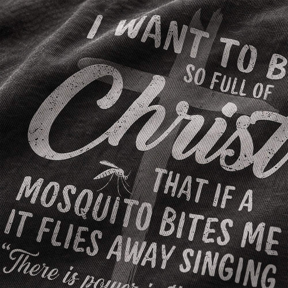 I Want to Be So Full of Christ Mosquito Power in the Blood Christian T-Shirt - product image 2