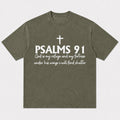 Psalms 91 God Is My Refuge And My Fortress under His Wings I Will Find Shelter Bible Verse Cross Christian T-Shirt - product image 7