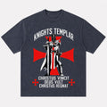 Templar knight and red cross graphic cotton T-shirt, product view 1