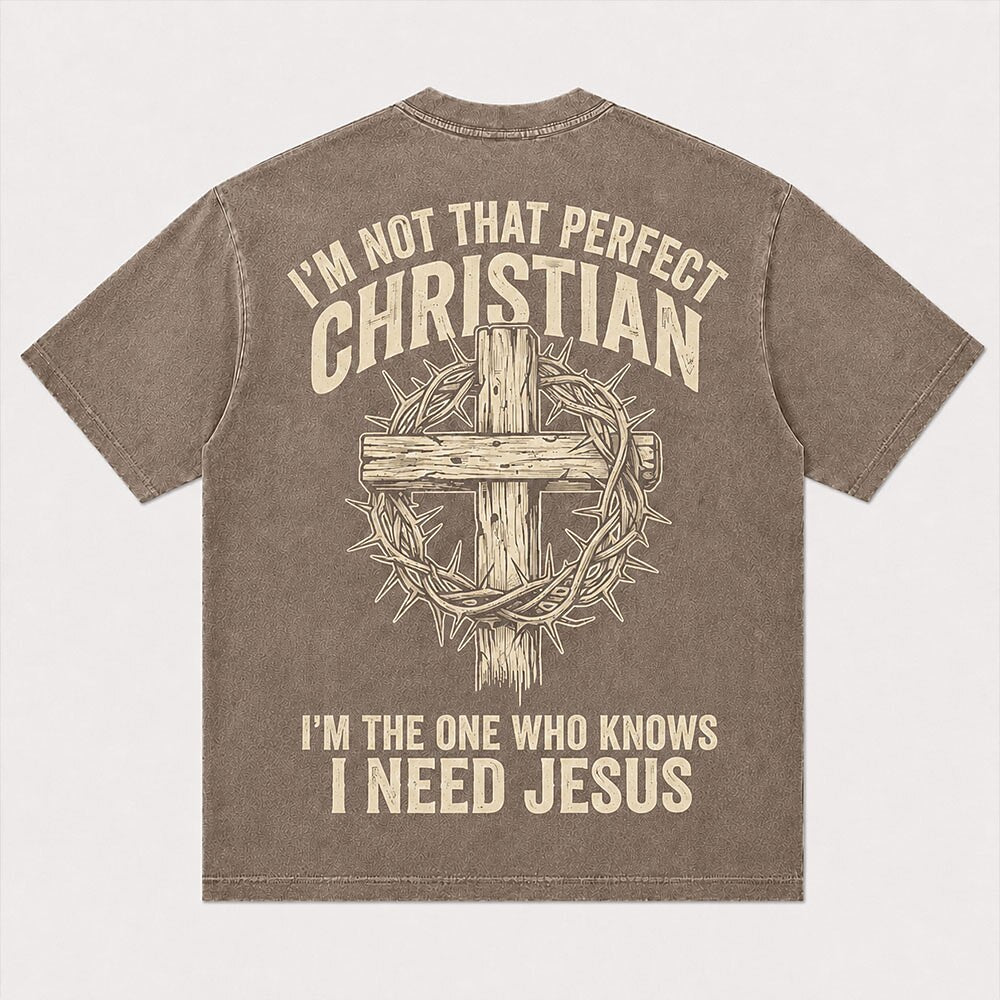 I'm Not That Perfect Christian I Need Jesus Cross Christian T-Shirt - product image 6