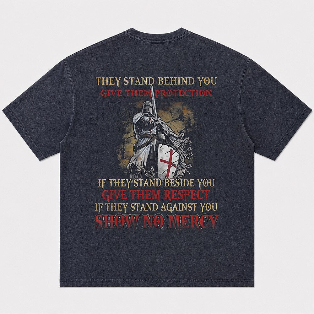 Templar Knight If They Stand Against You Show No Mercy Christian T-Shirt - product image 6