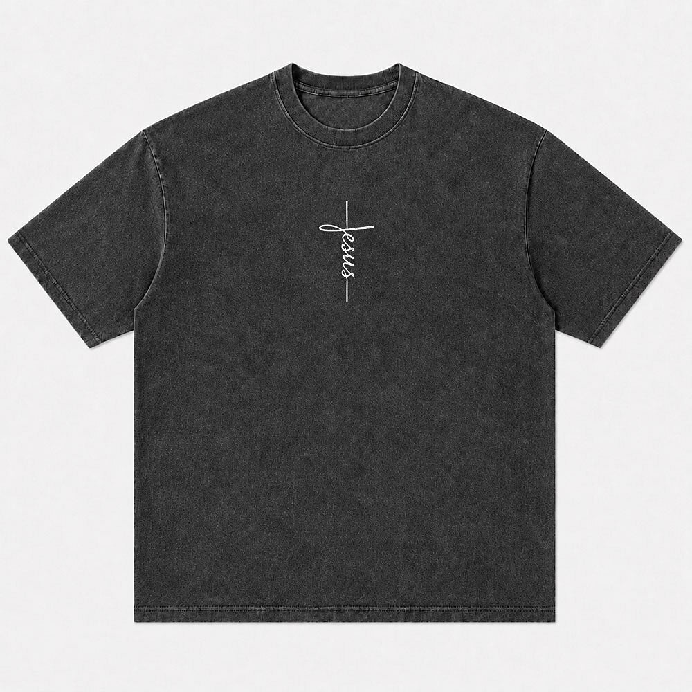 Faith Jesus Is My God My King My Savior My Everything Quote with Cross Christian T-Shirt - product image 2