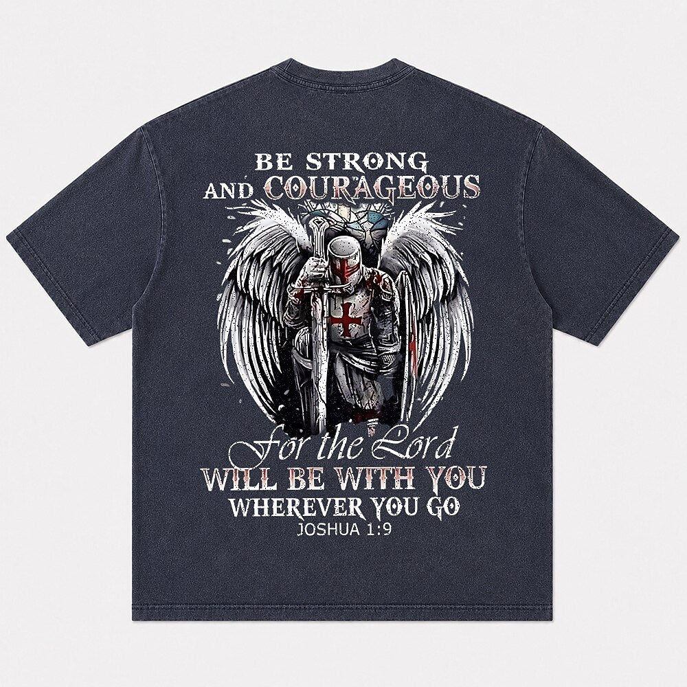 Knight With Wings And Sword Joshua 1:9 Christian Faith Christian T-Shirt - product image 3