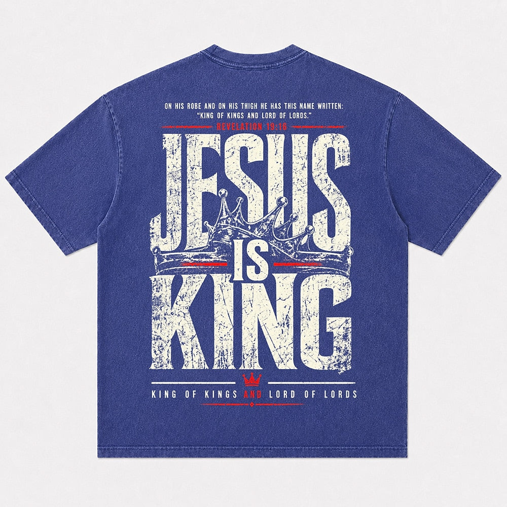 Christian shirt: Jesus is King - Revelation 19:16 crown graphic - T-Shirt