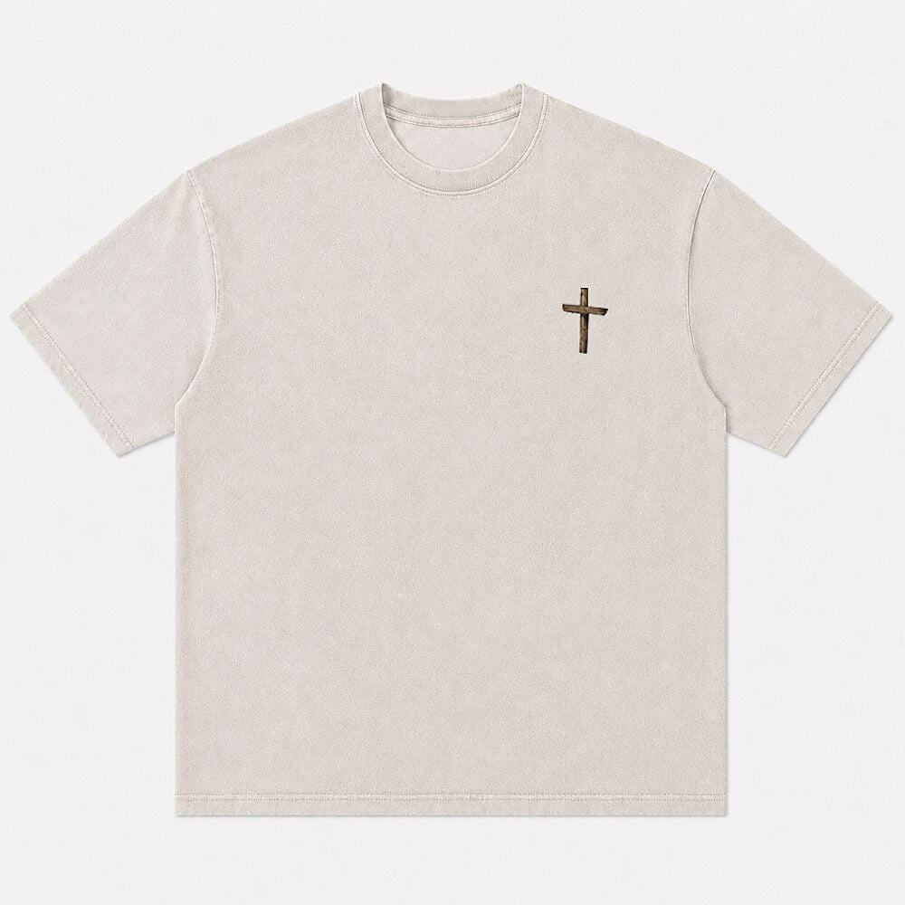 I'm A Hiker of His Hills And A Witness of His Wonders Quote with Handprint Mountain River Cross Christian T-Shirt - product image 3