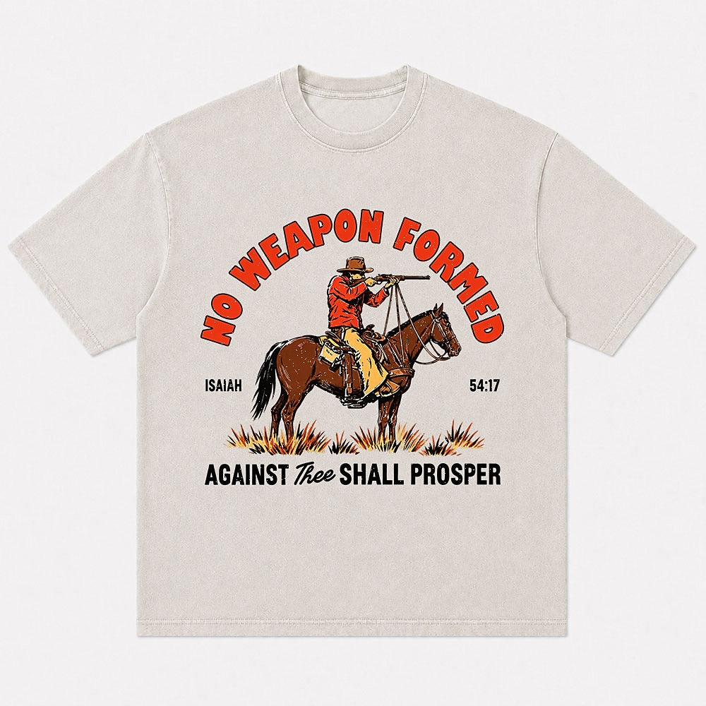 Christian shirt: no weapon formed against you shall prosper - Isaiah 54:17 - T-Shirt