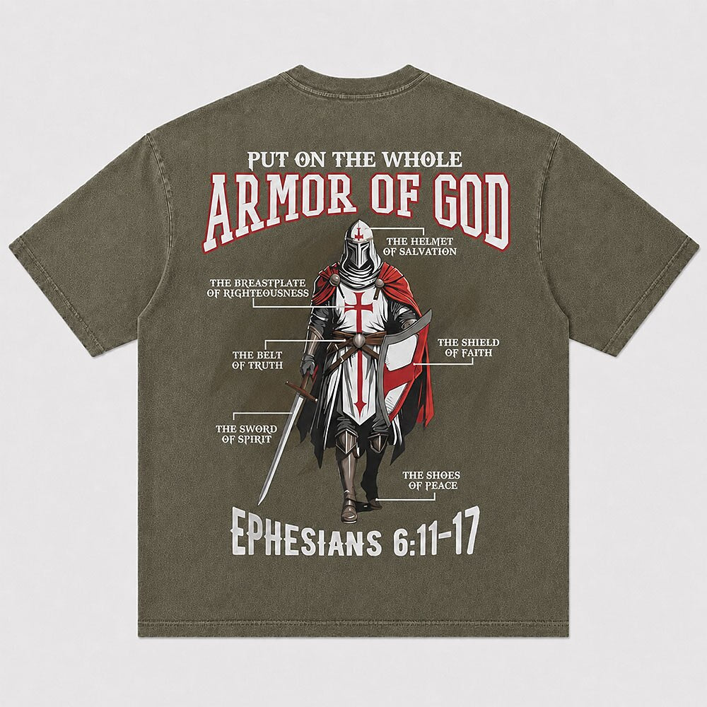 Put On the Whole Armor of God Knight Ephesians 6:11-17 Christian T-Shirt - product image 6