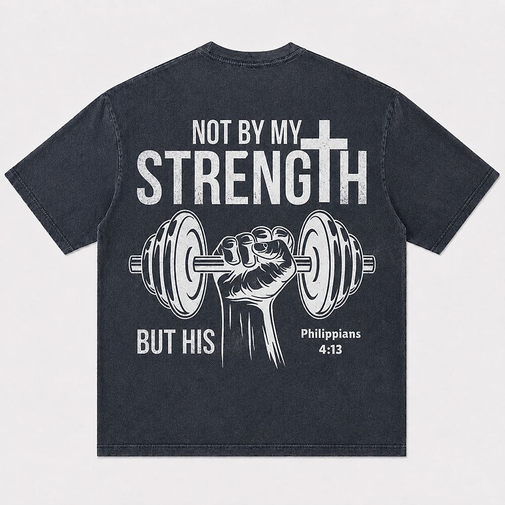 Not by My Strength but His Philippians 4:13 T-Shirt - Lake Blue product image