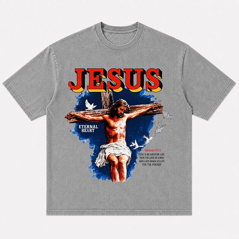 Jesus Eternal Heart cross doves John 15:13 T-shirt