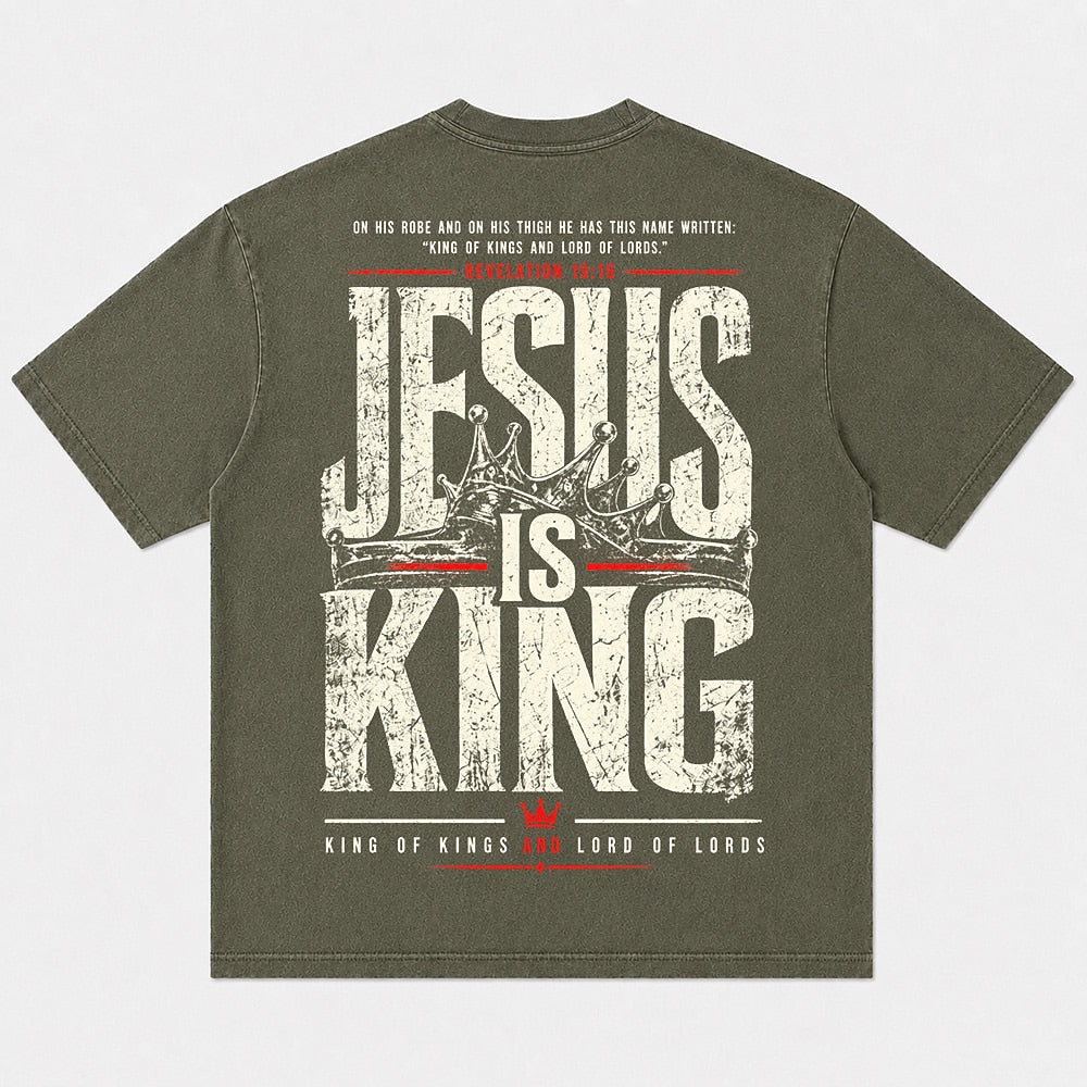 Christian shirt: Jesus is King - Revelation 19:16 crown graphic - T-Shirt