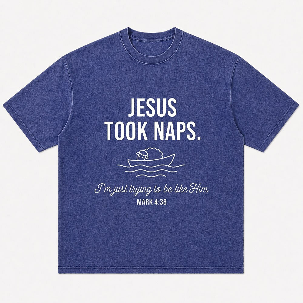 Jesus Took Naps boat graphic cotton T-shirt, product view 4