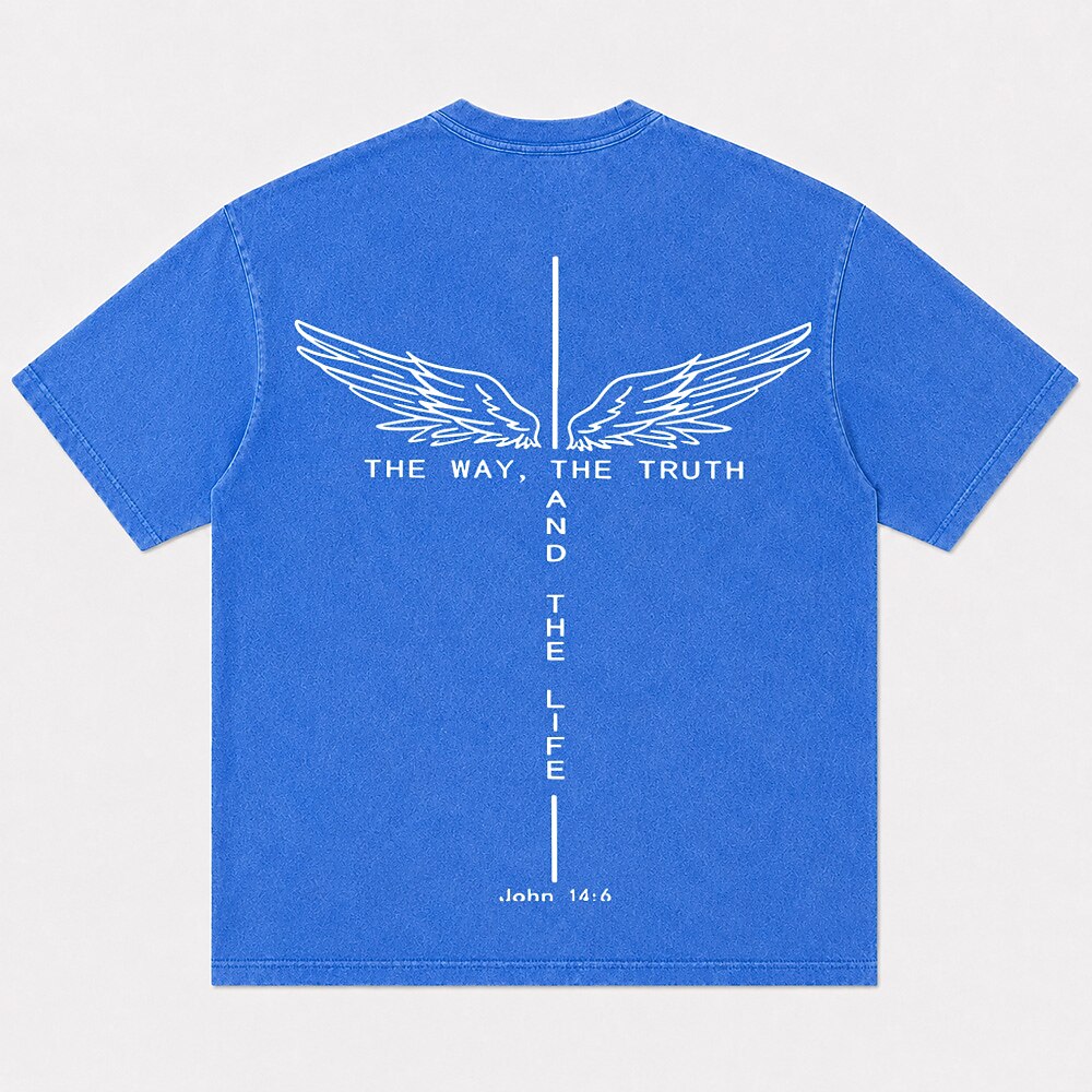 The Way Truth and Life winged cross John 14:6 T-shirt