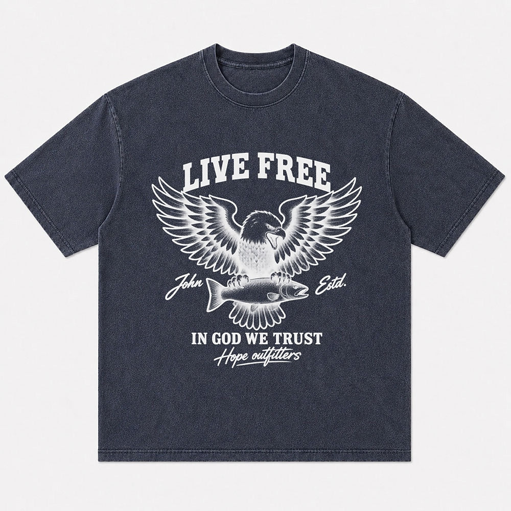 Christian shirt: live free in God we trust - T-Shirt