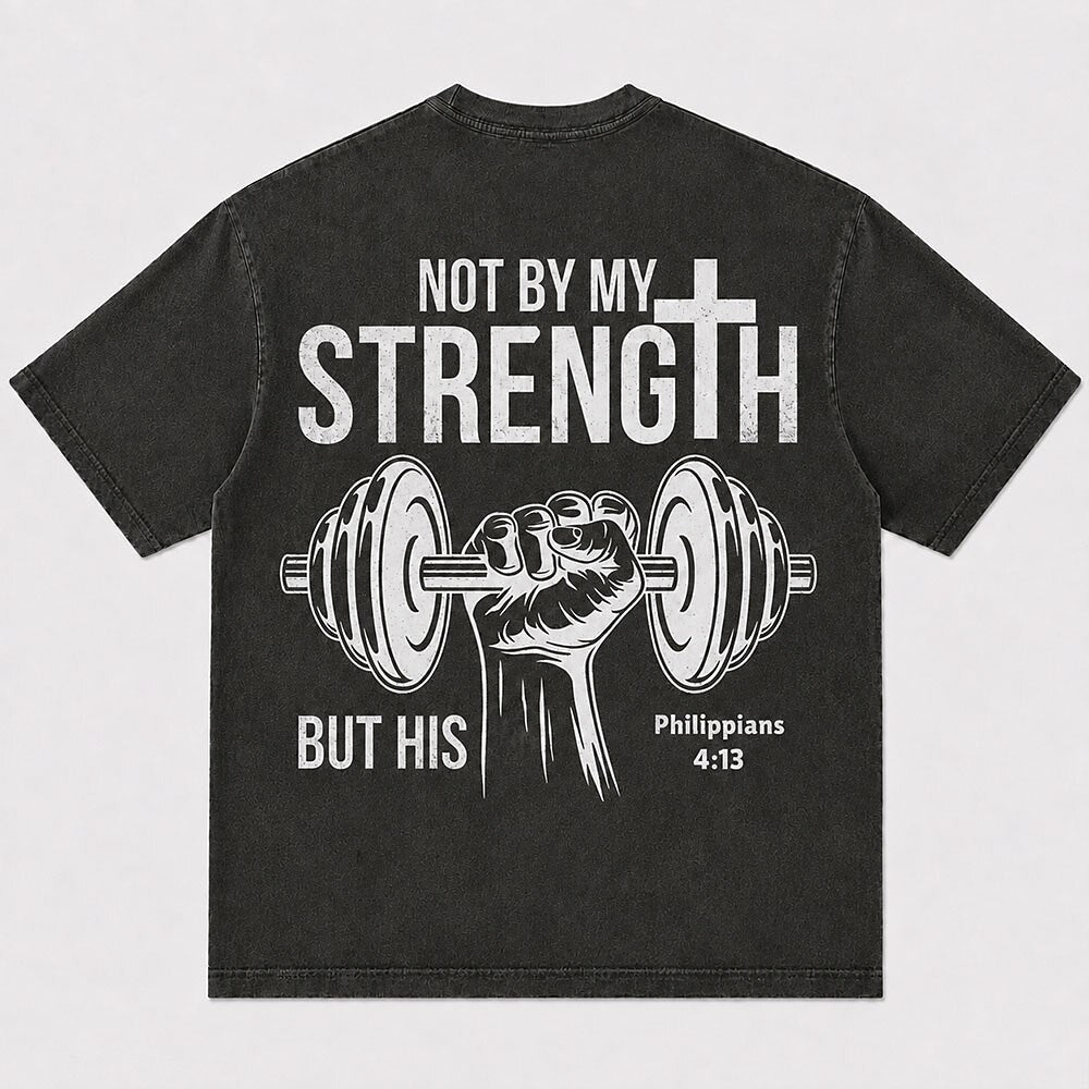 Not by My Strength but His Philippians 4:13 T-Shirt - Black product image