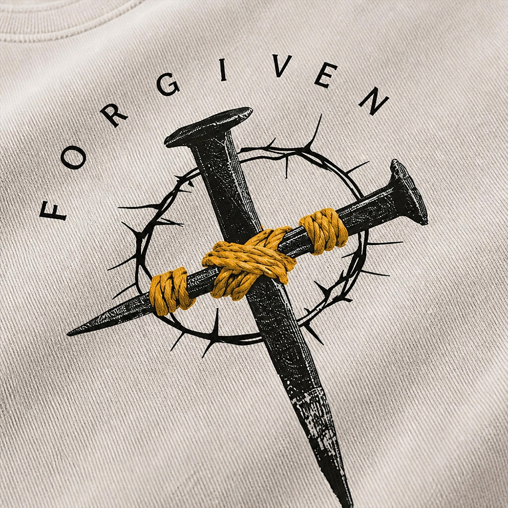 Forgiven Nails Cross cotton T-shirt, additional product detail view