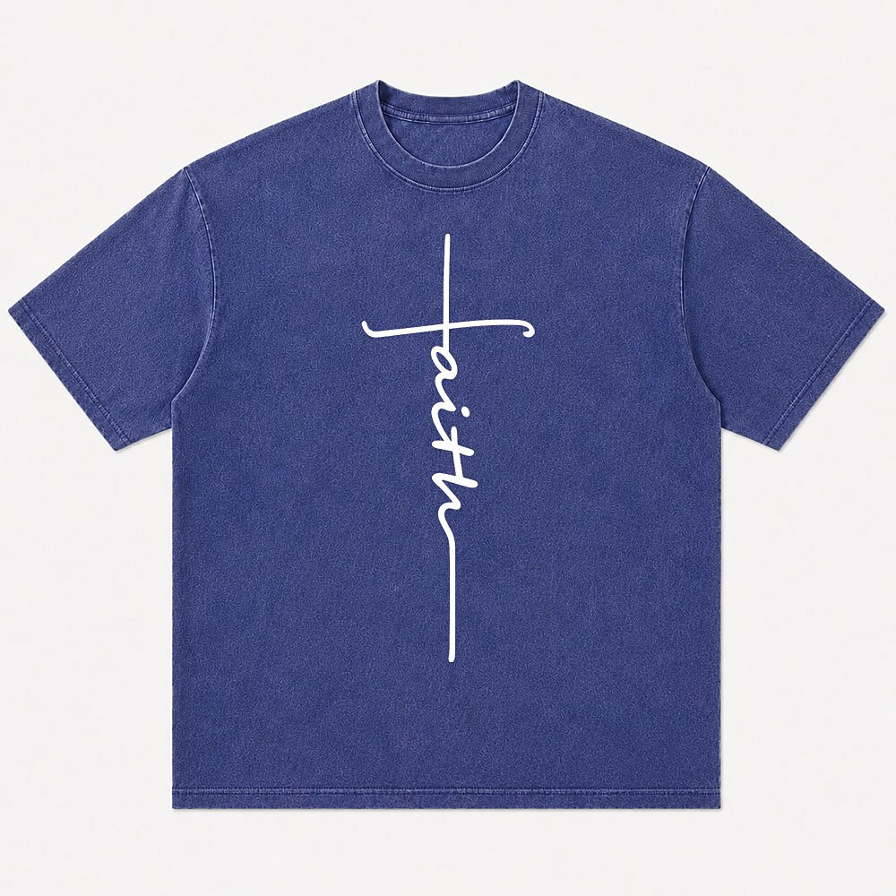 Faith Cross Minimalist Jesus Christian T-Shirt - product image 6