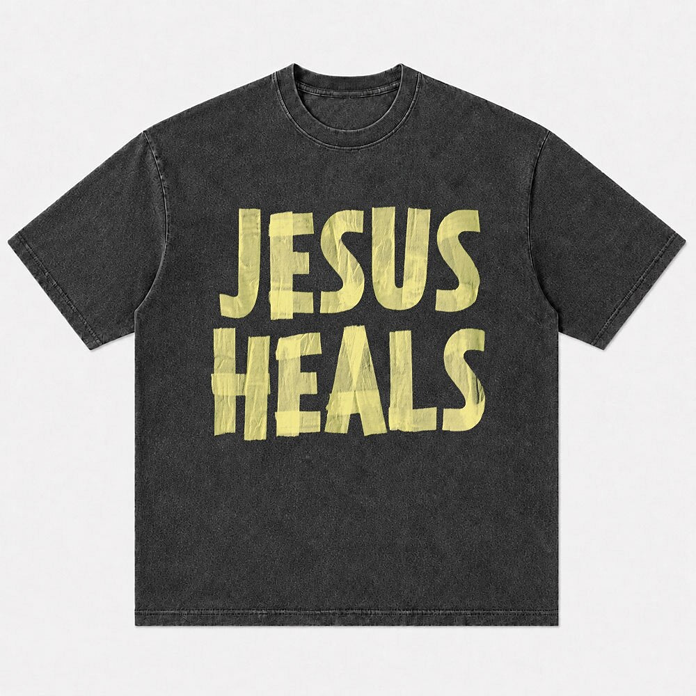 Jesus Heals men's Christian graphic T-shirt view 4