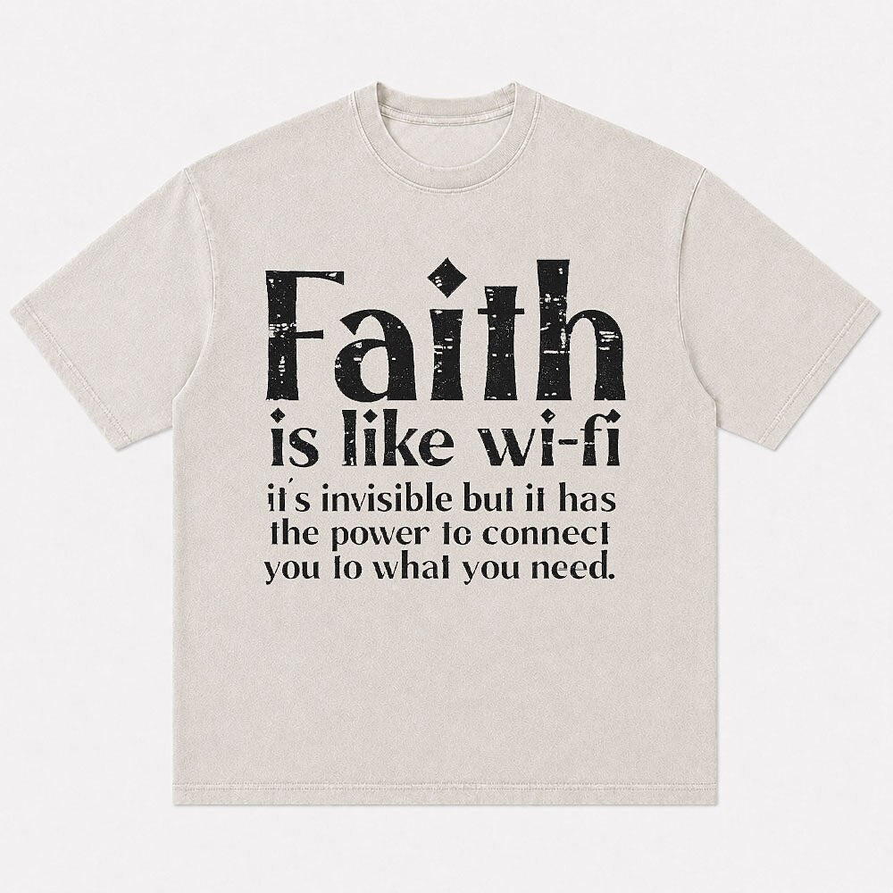 Faith Is Like Wi-Fi Power to Connect Quote Christian T-Shirt - product image 5