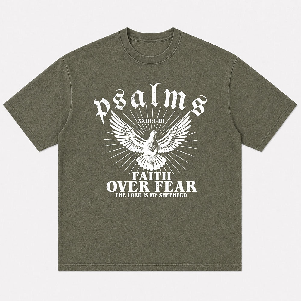 Christian shirt: faith over fear, the Lord is my shepherd - Psalm 23 - T-Shirt
