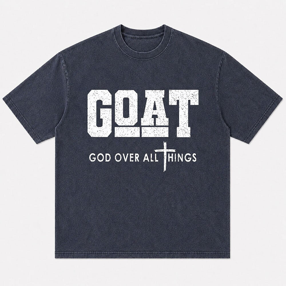 GOAT God Over All Things Cross Christian T-Shirt - product image 1