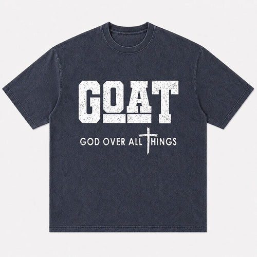 GOAT God Over All Things Cross Christian T-Shirt - product image 1