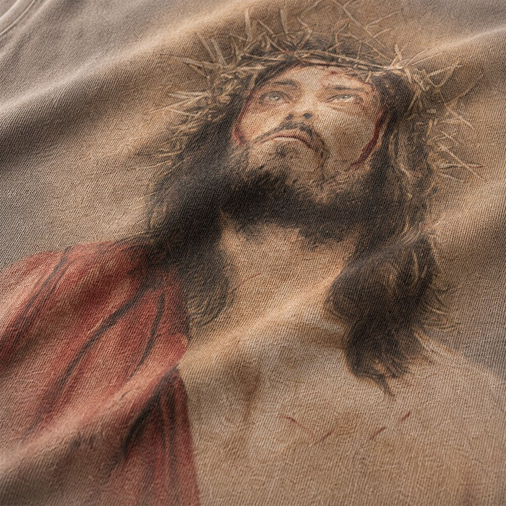 Jesus Crown of Thorns Portrait Christian T-Shirt - product image 2