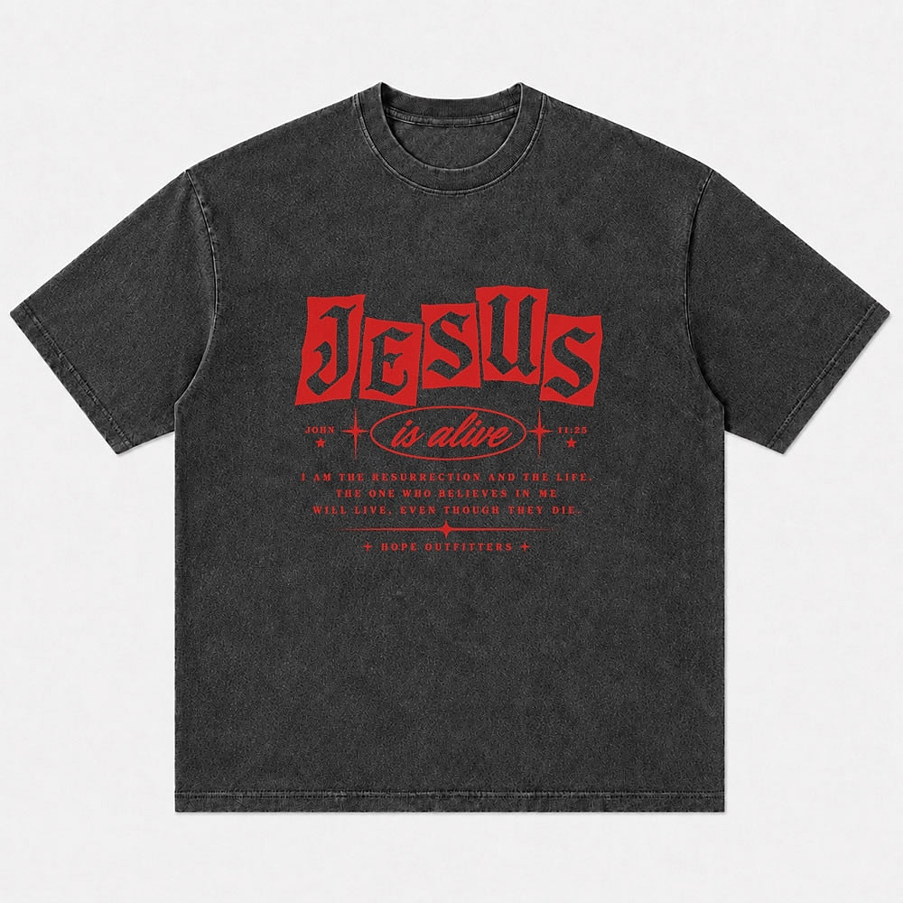 Christian shirt: Jesus is alive, I am the resurrection and the life - T-Shirt