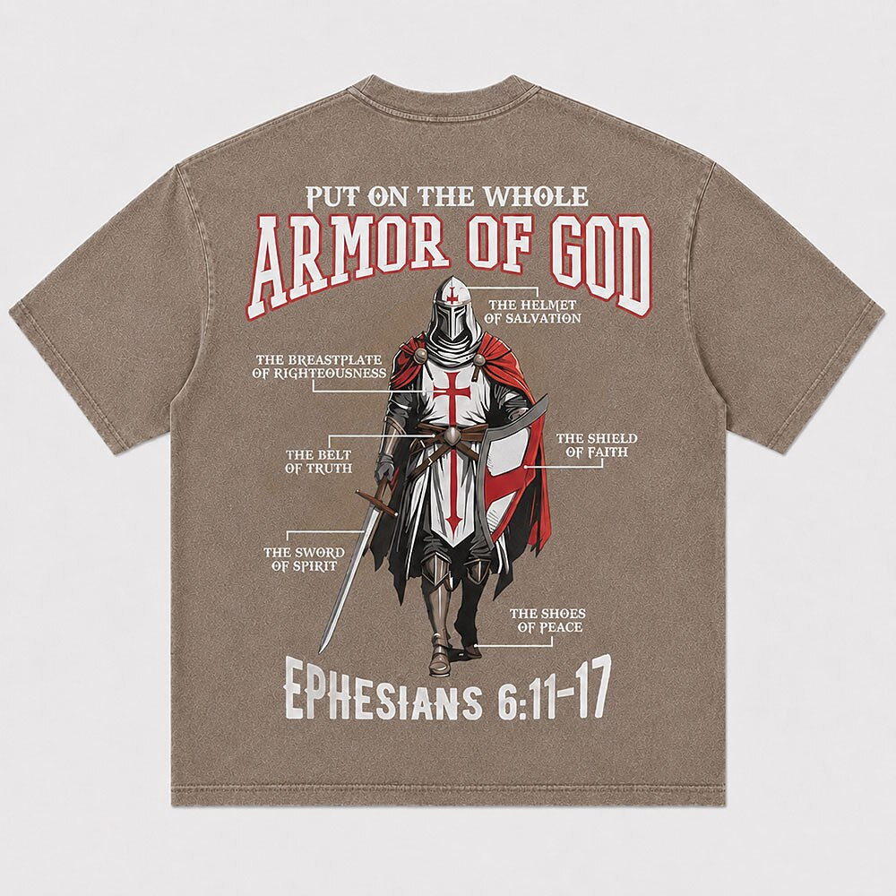 Put On the Whole Armor of God Knight Ephesians 6:11-17 Christian T-Shirt - product image 4