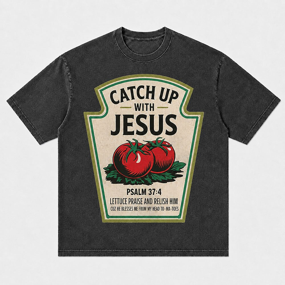 Catch Up with Jesus Psalm 37:4 T-Shirt - Black product image