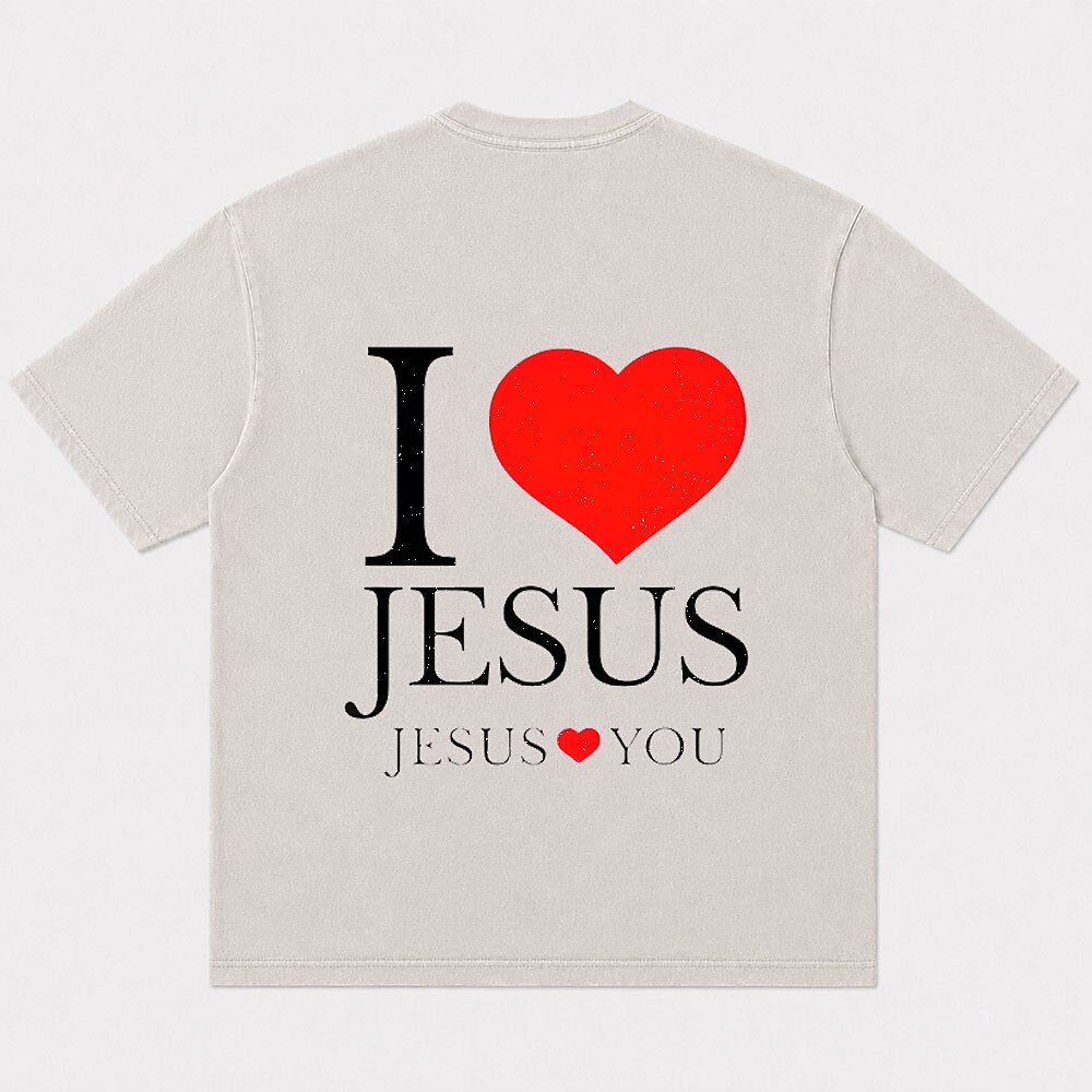 I Love Jesus Jesus Loves You Heart Christian T-Shirt - product image 4