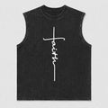 Faith Written As A Cross Minimalist Script Lettering Christian Tank Top - product image 4