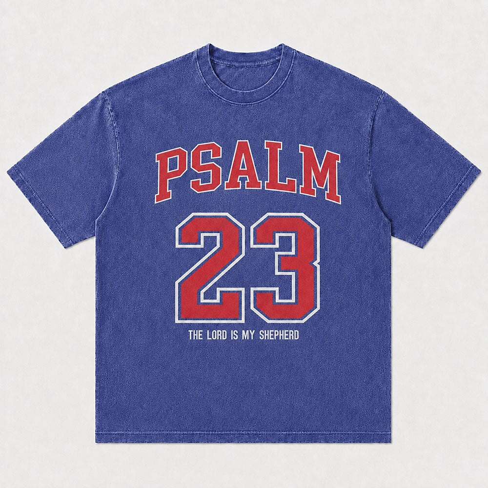 Psalm 23 The Lord Is My Shepherd Varsity T-Shirt - Blue product image