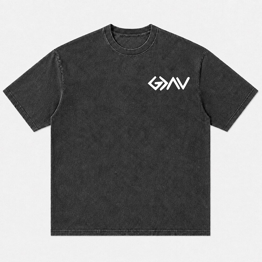 God is greater than highs and lows mountain cross T-shirt
