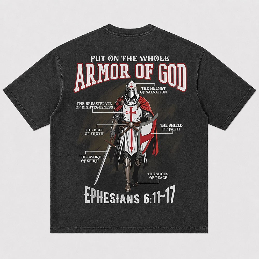 Put On the Whole Armor of God Knight Ephesians 6:11-17 Christian T-Shirt - product image 3