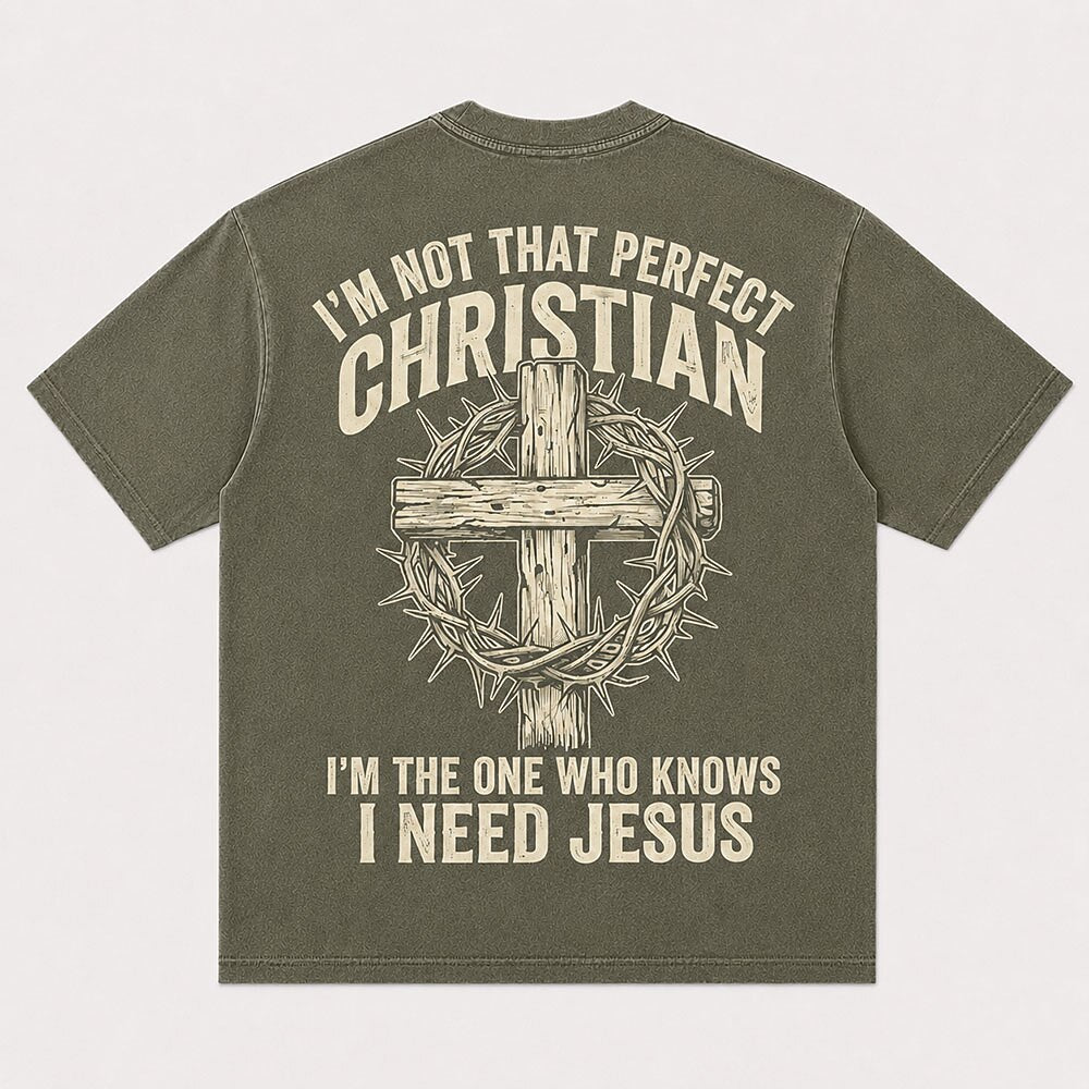 I'm Not That Perfect Christian I Need Jesus Cross Christian T-Shirt - product image 4