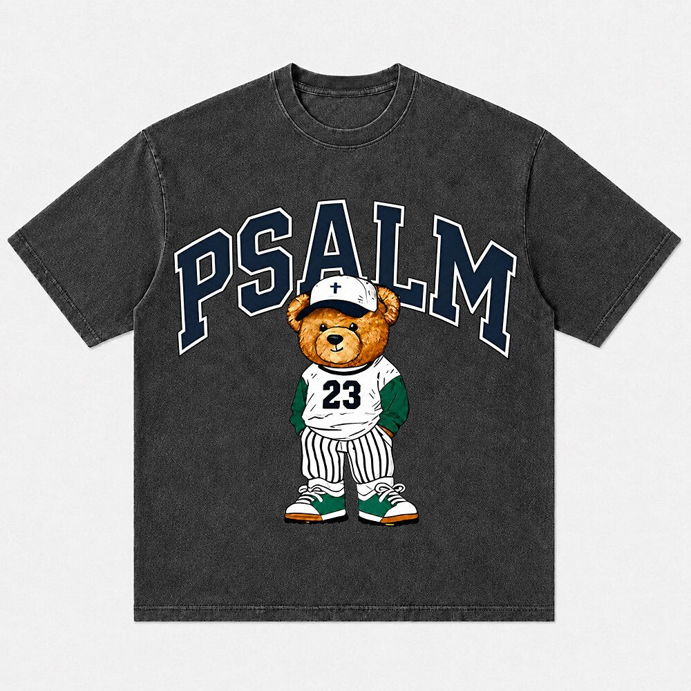 Psalm 23 baseball teddy bear Christian T-shirt